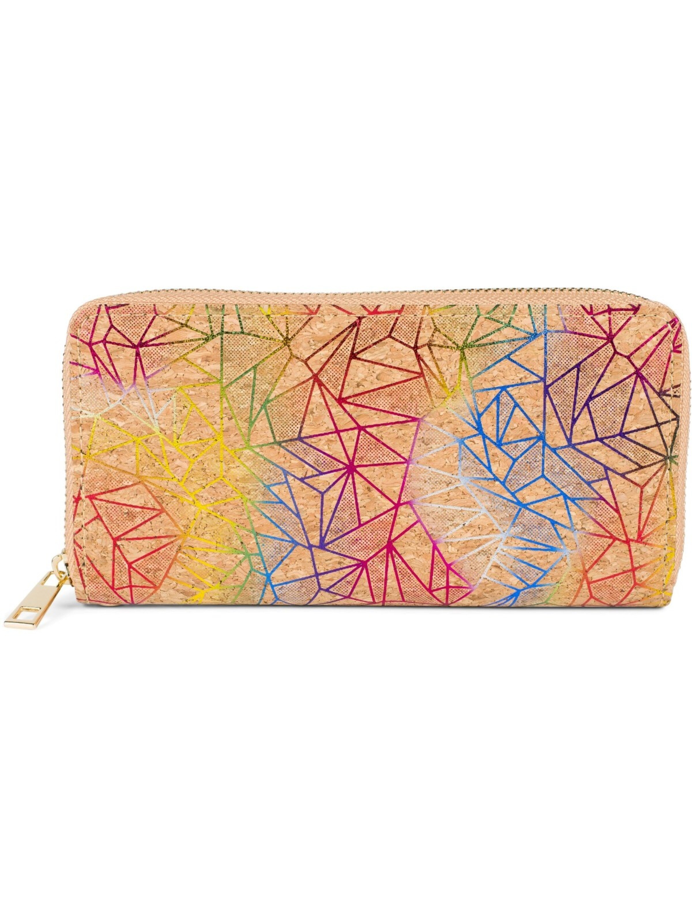 styleBREAKER Portemonnaie 'Kork Geldbörse mit Prisma Muster'‌‌‌‌‌‌‌‌‌‌ in Mischfarben