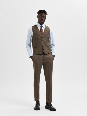 SELECTED HOMME Suit Vest 'Adrian' in Brown