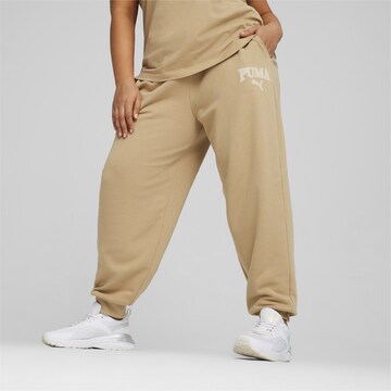 PUMA Tapered Workout Pants 'Squad' in Beige: front