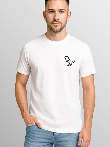 Neverless Shirt 'Polygon T-Rex' in White