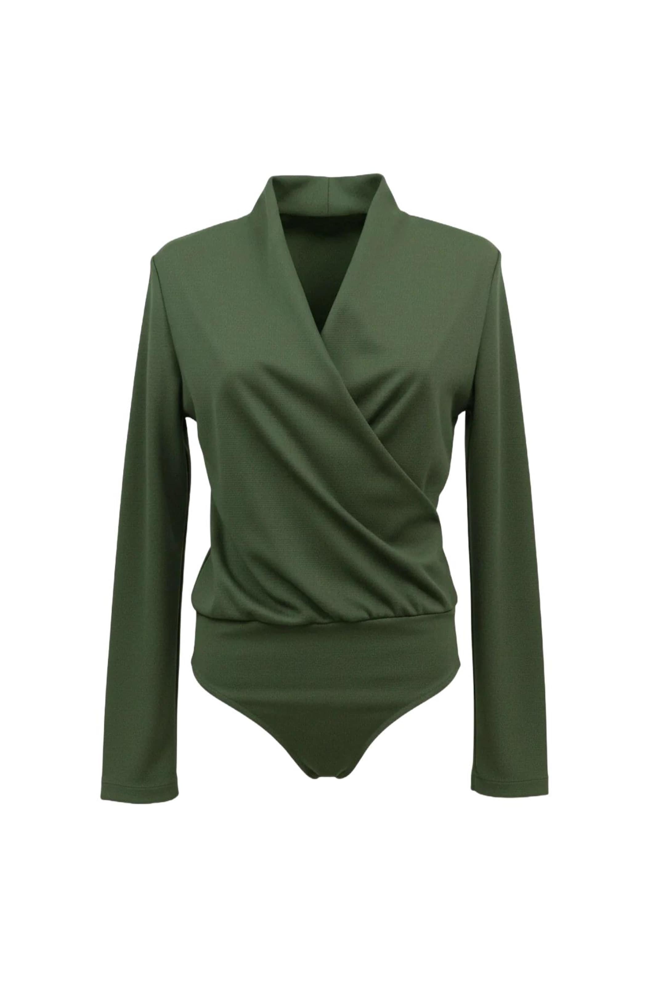 No Matter What Shirt bodysuit in Green: front