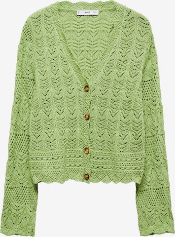 MANGO Knit Cardigan 'SITO' in Green: front