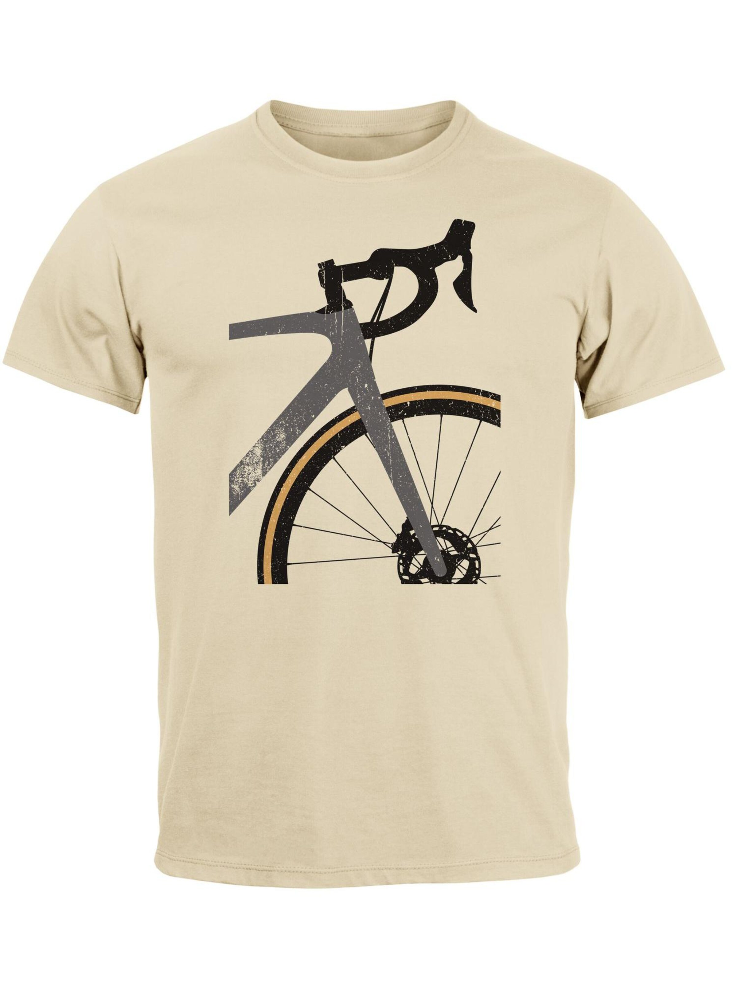 Neverless Shirt 'Rennrad'‌ in Beige: Vorderseite