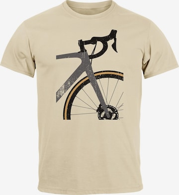 Neverless Shirt 'Rennrad' in Beige: Vorderseite