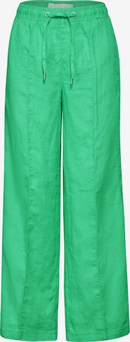 STREET ONE Wide leg Pleated Pants in Green: front