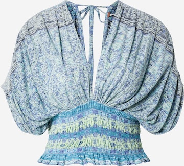 Free People Bluse 'NEXT VACATION' in Blau: predná strana