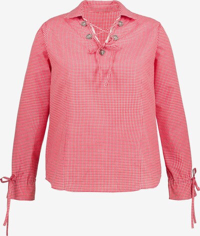 Ulla Popken Blouse folklorique en gris argenté / rouge / blanc, Vue avec produit
