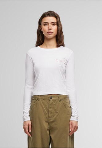 Miss Tee Shirt 'Bow Oneliner' in White: front