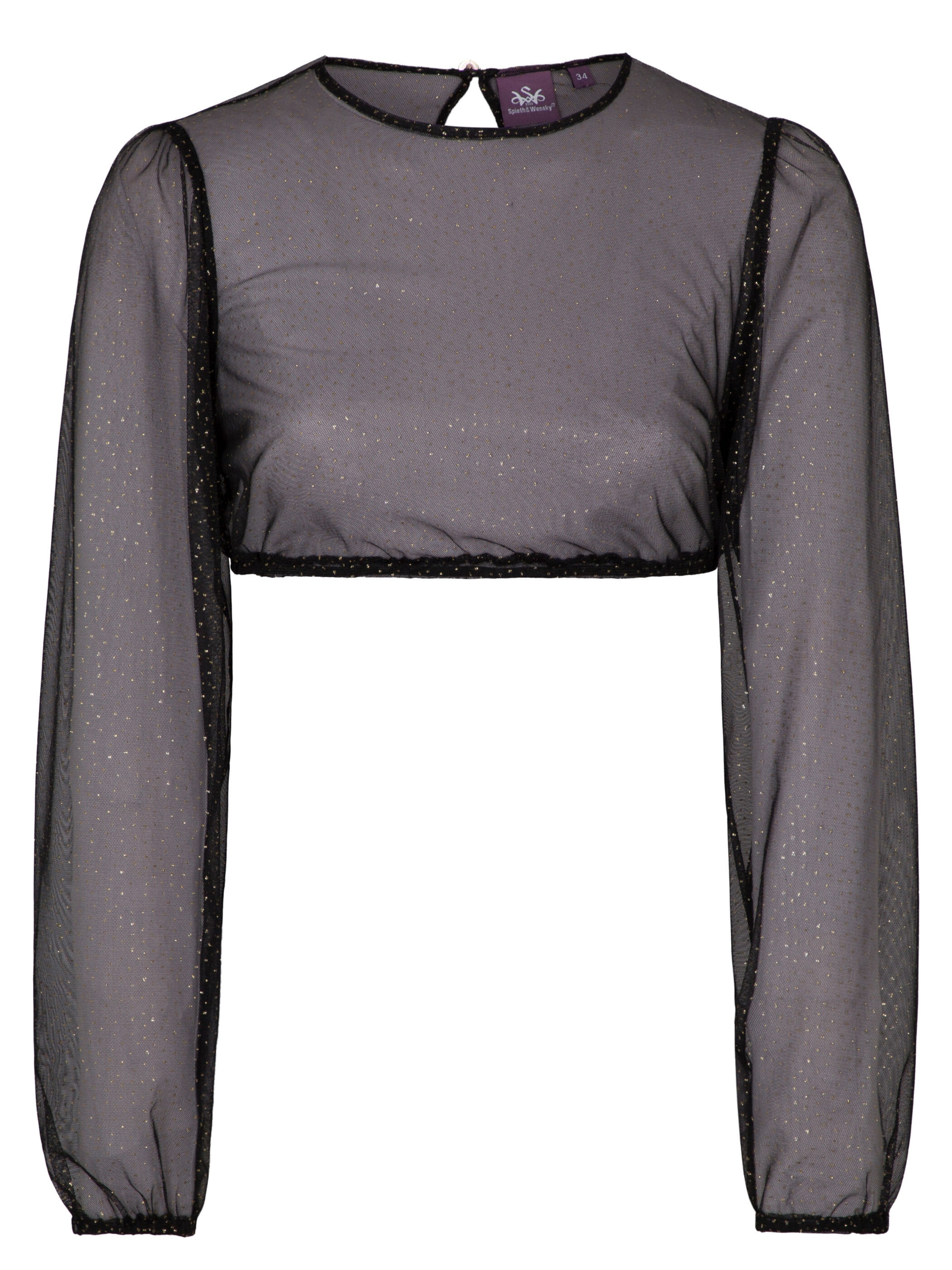 Blouse folklorique 'Grain' SPIETH & WENSKY en noir : devant