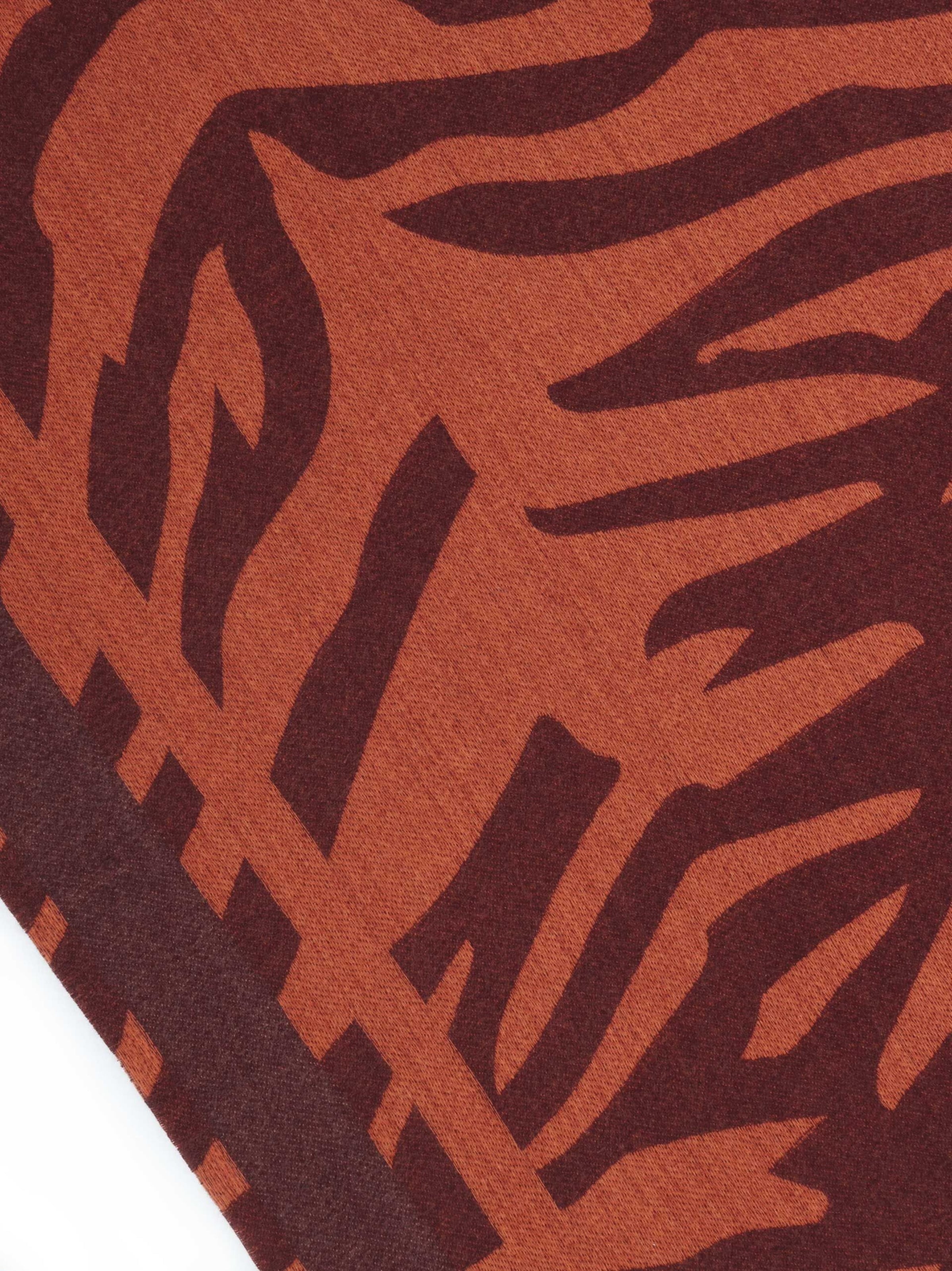 SAMAYA Kuschelig weicher Webschal mit Animalmuster in Orange