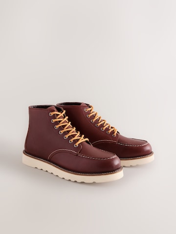 Next Lace-Up Boots in Red