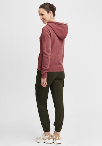 Oxmo Sweatvest 'Vicky Zip-Hood' in Rood