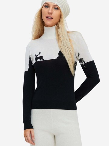 BELLEMERE NEW YORK Pullover 'Women's Merino 'Deer & Tree' Slim Fit Sweater' in Schwarz