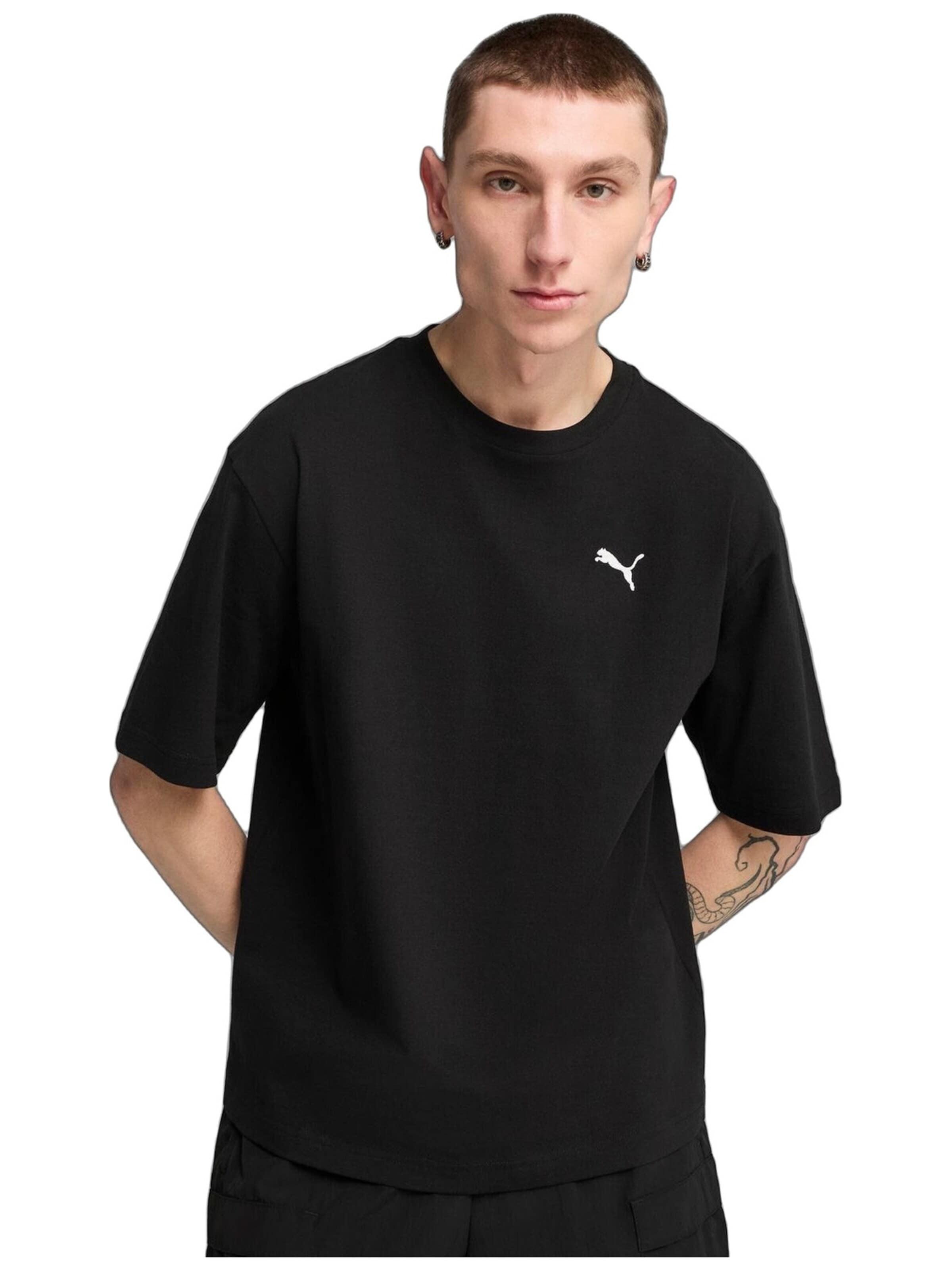 PUMA Shirt 'Puma Wardrobe Ess Boxy Tee' in XL in de kleur Zwart, Productweergave