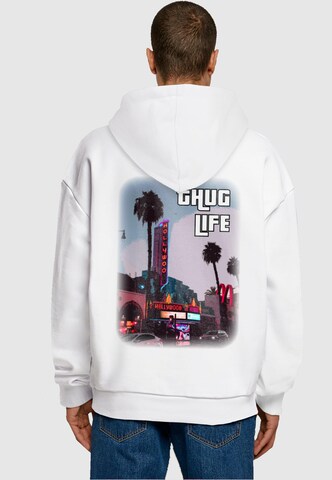 Merchcode Sweatshirt 'Grand Thug Life' in White: front