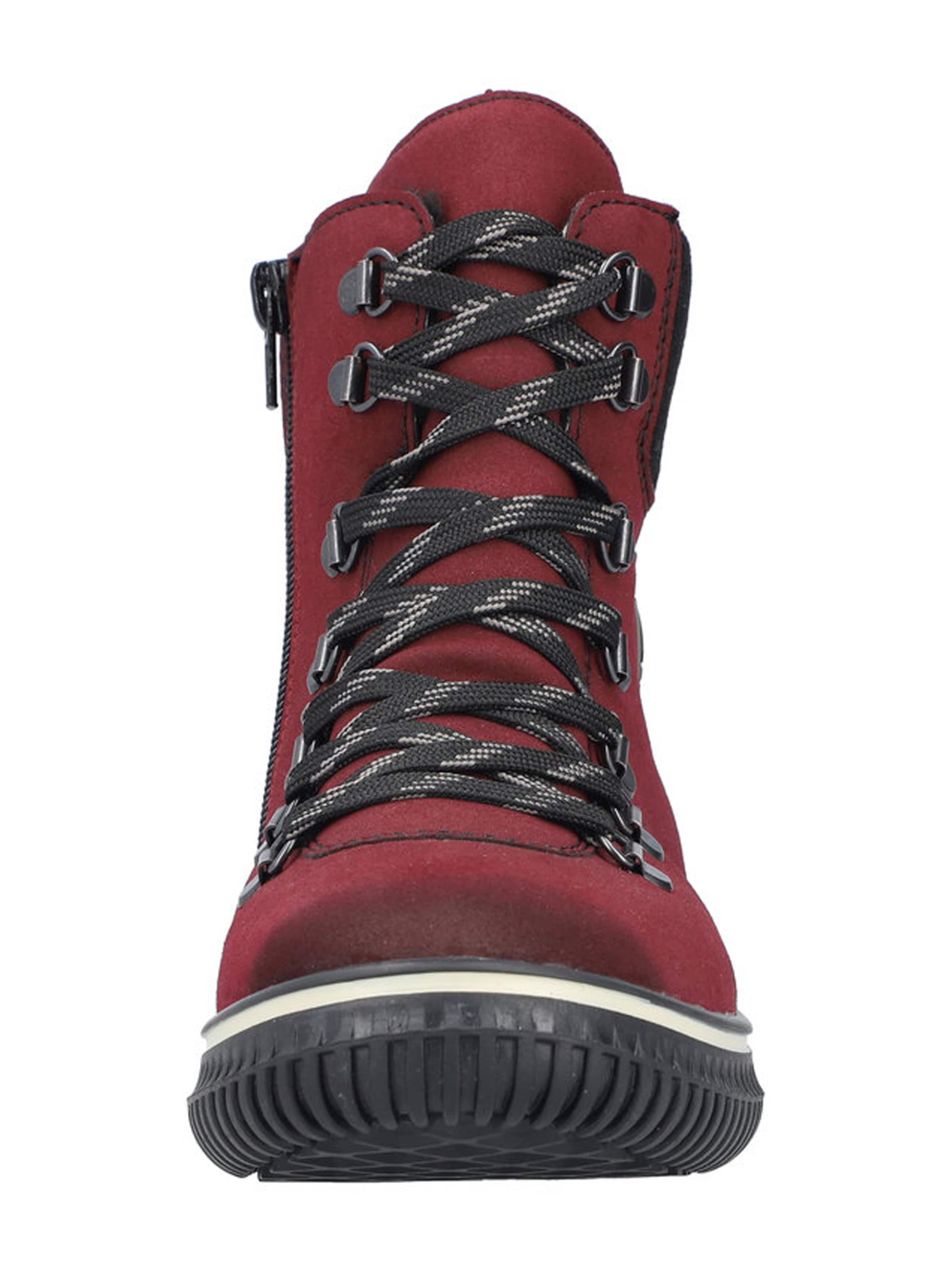 Rieker Ниски ботуши с връзки в червено