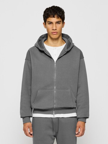 Burocs Zip-Up Hoodie in Grey: front