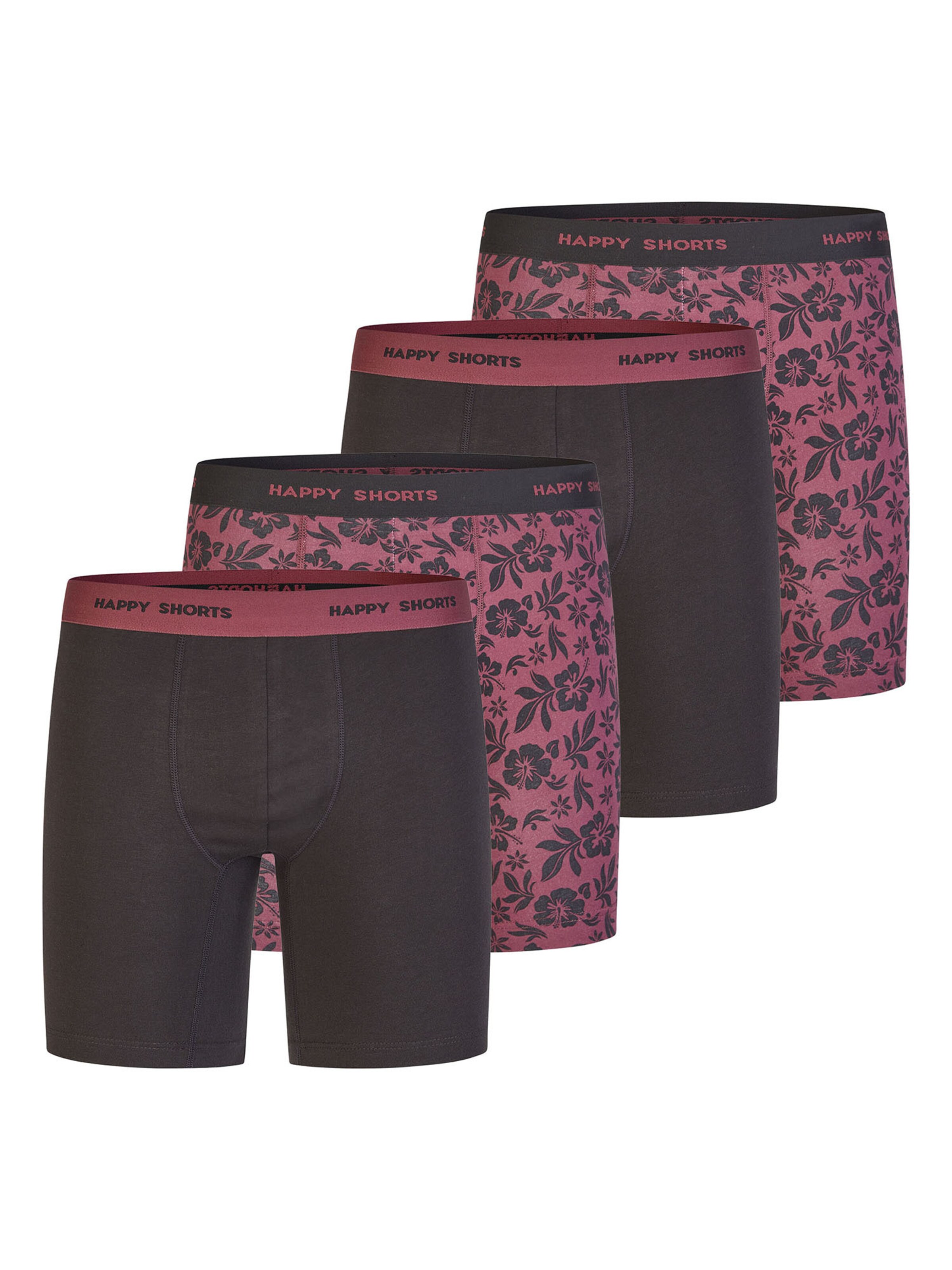 Happy Shorts Boxershorts ' Jersey Long ' in Rood: voorkant