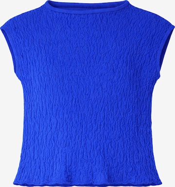 Süel knitwear Sticktop 'Wrinkled Texture' in Blau: Vorderseite