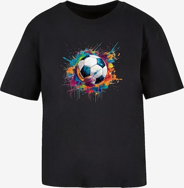 F4NT4STIC T-Shirt 'Bunte Fußball' in Schwarz: Vorderseite