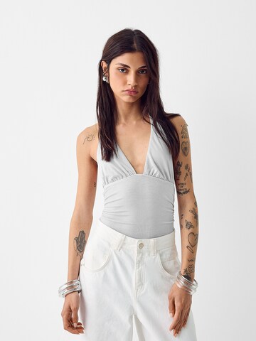 Bershka Shirt bodysuit in Silver: front