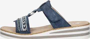 Rieker Muiltjes 'Open Teen' in Blauw: voorkant