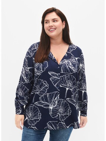 Zizzi Blouse in Blauw: voorkant