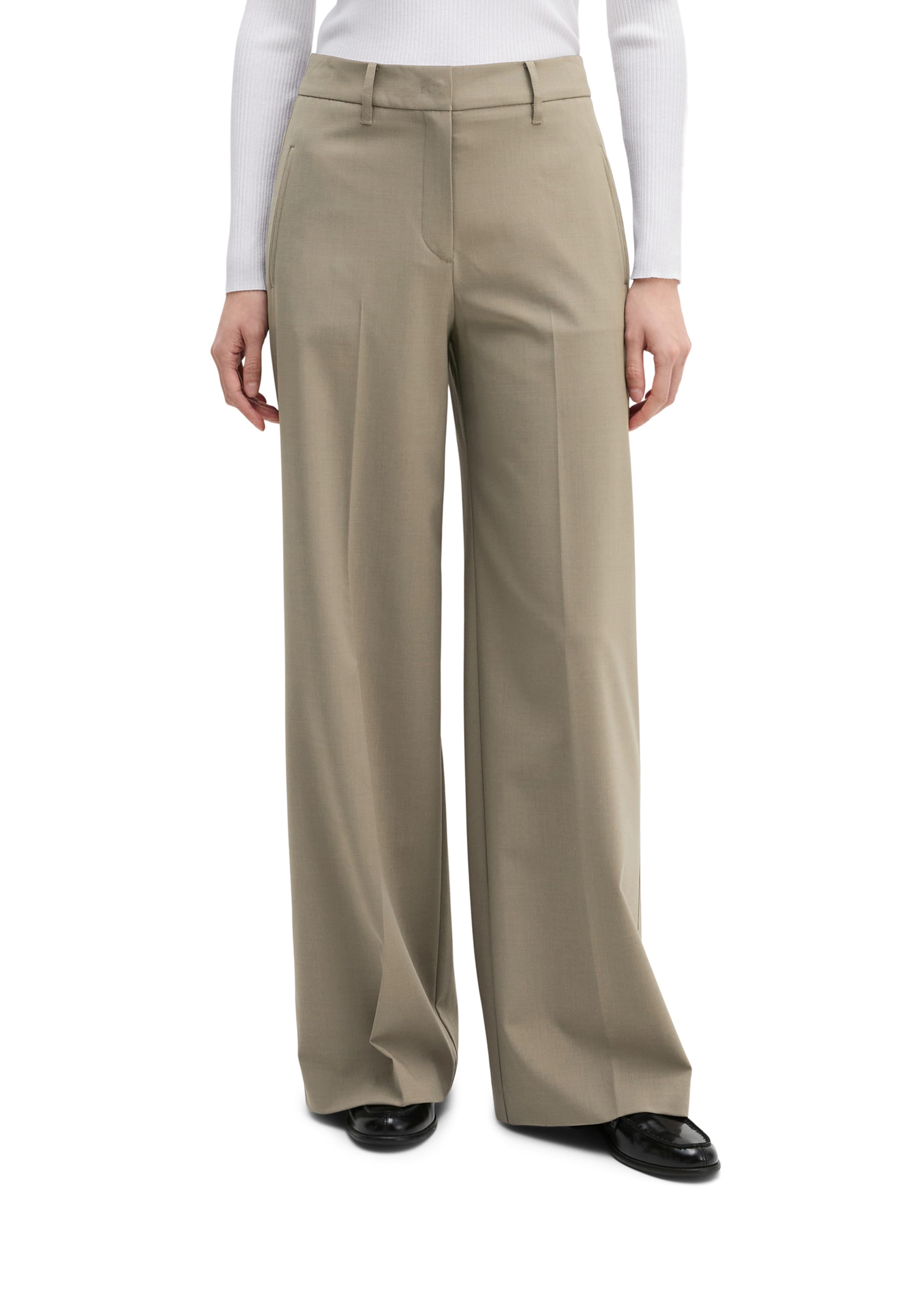 Marc O'Polo Loose fit Trousers in Beige: front