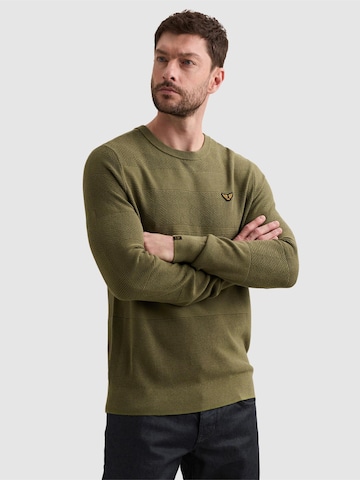 Pull-over 'Pullover with crewneck and stripe pattern' PME Legend en vert : devant
