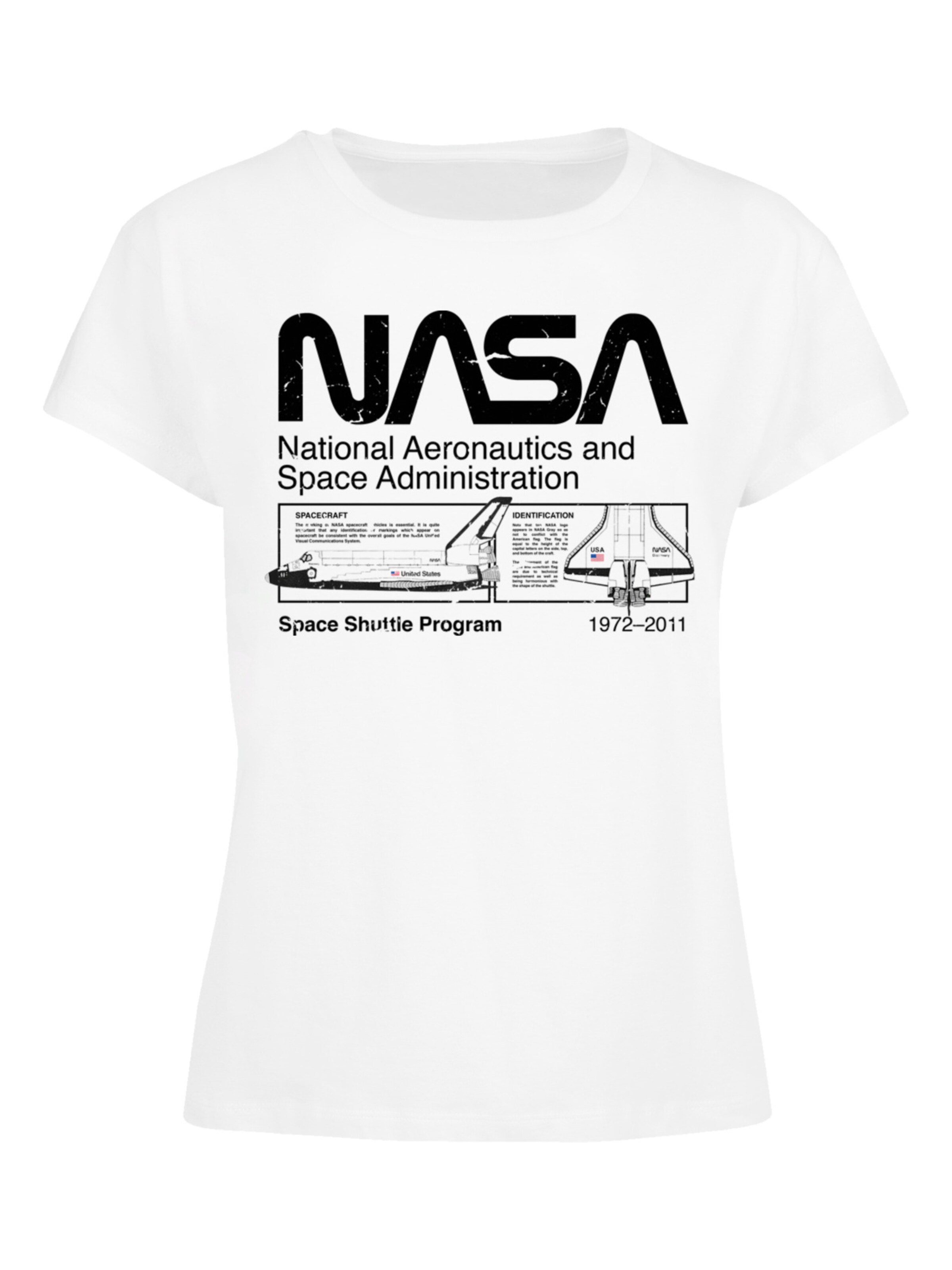 F4NT4STIC Shirt 'Space Shuttle' in Wit: voorkant