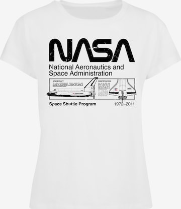 F4NT4STIC Shirt 'Space Shuttle' in Wit: voorkant