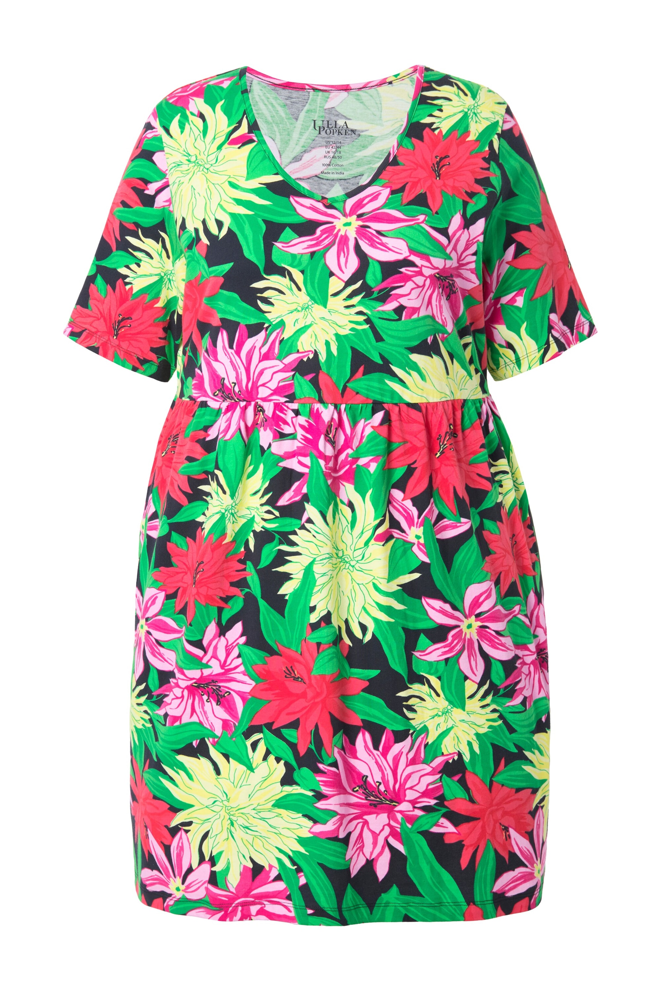 Ulla Popken Shirt in Light yellow / Green / Pink / Black, Item view