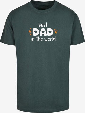Merchcode T-Shirt 'Fathers Day - Best Dad In The World' in Grün: predná strana