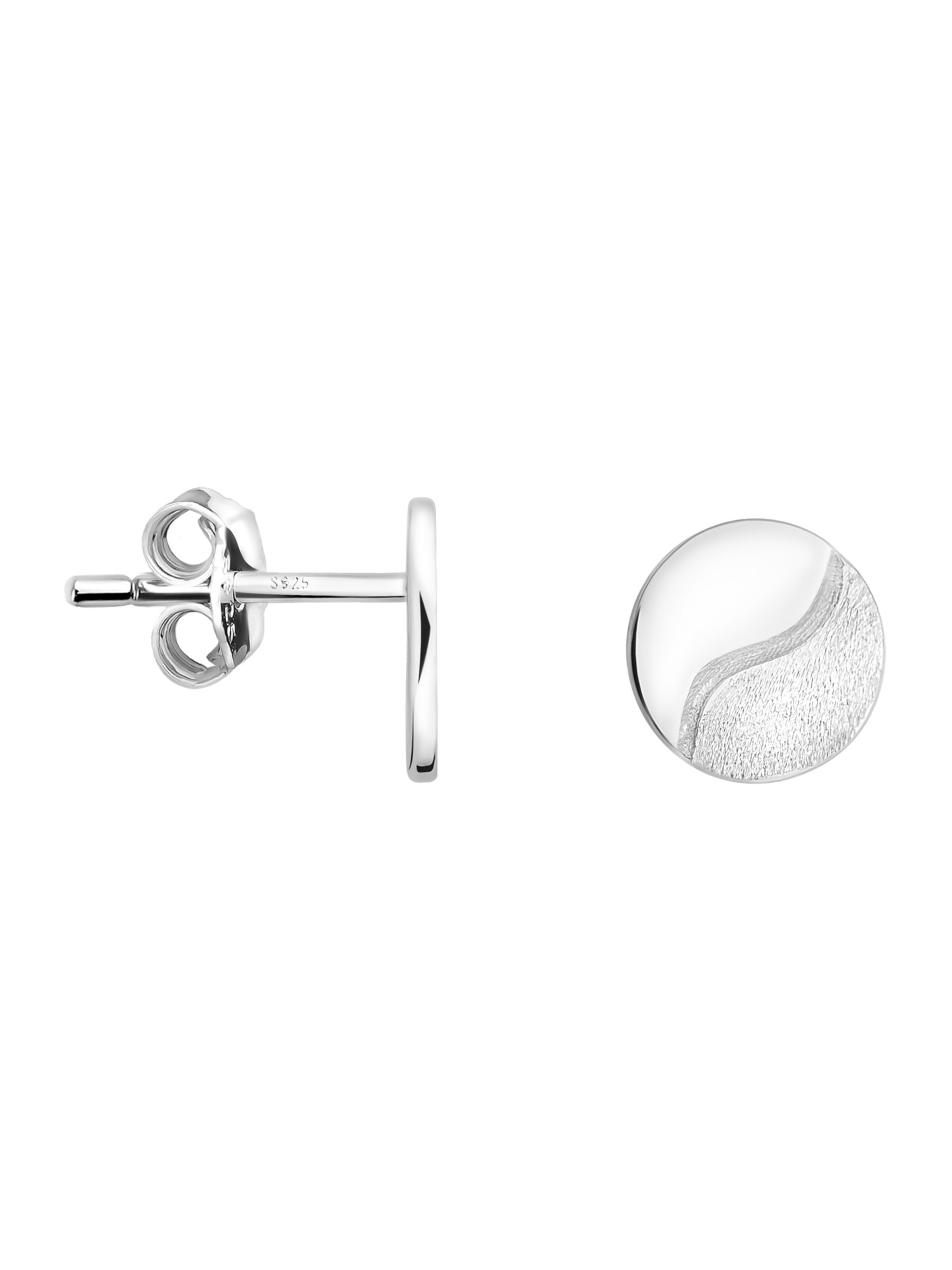 Sofia Milani Earrings 'Brushed Yin Yang' in Silver: front