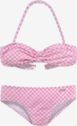 BUFFALO Bandeau Bikini i rosa: framsida