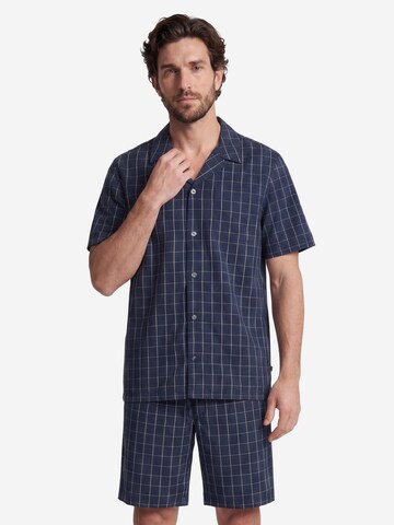 SEIDENSTICKER Pyjama kort 'Classic Web' in Blauw