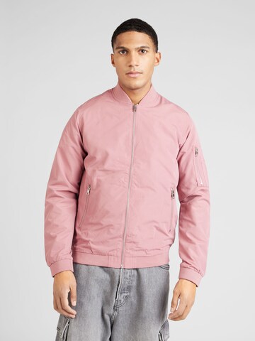 JACK & JONES Regularny krój Kurtka przejściowa 'JJERush' w kolorze różowy: przód