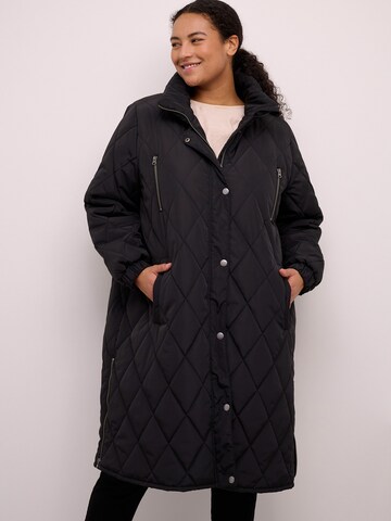 KAFFE CURVE Between-Seasons Coat 'Linda' in Black: front