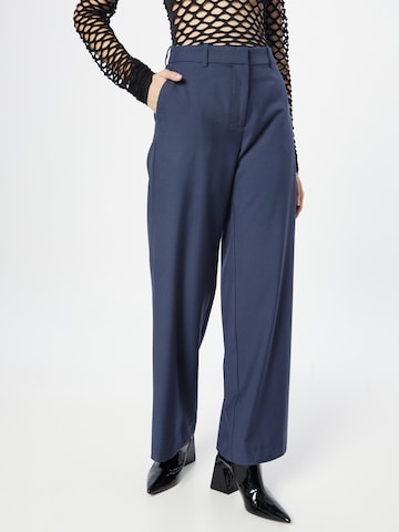 WEEKDAY Wide leg Broek in Blauw: voorkant