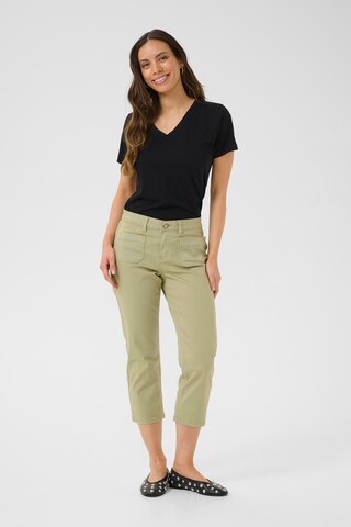 Cream regular Jeans 'Ann' i grøn: forside