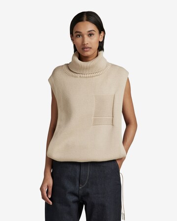 Pull-over G-Star RAW en beige : devant