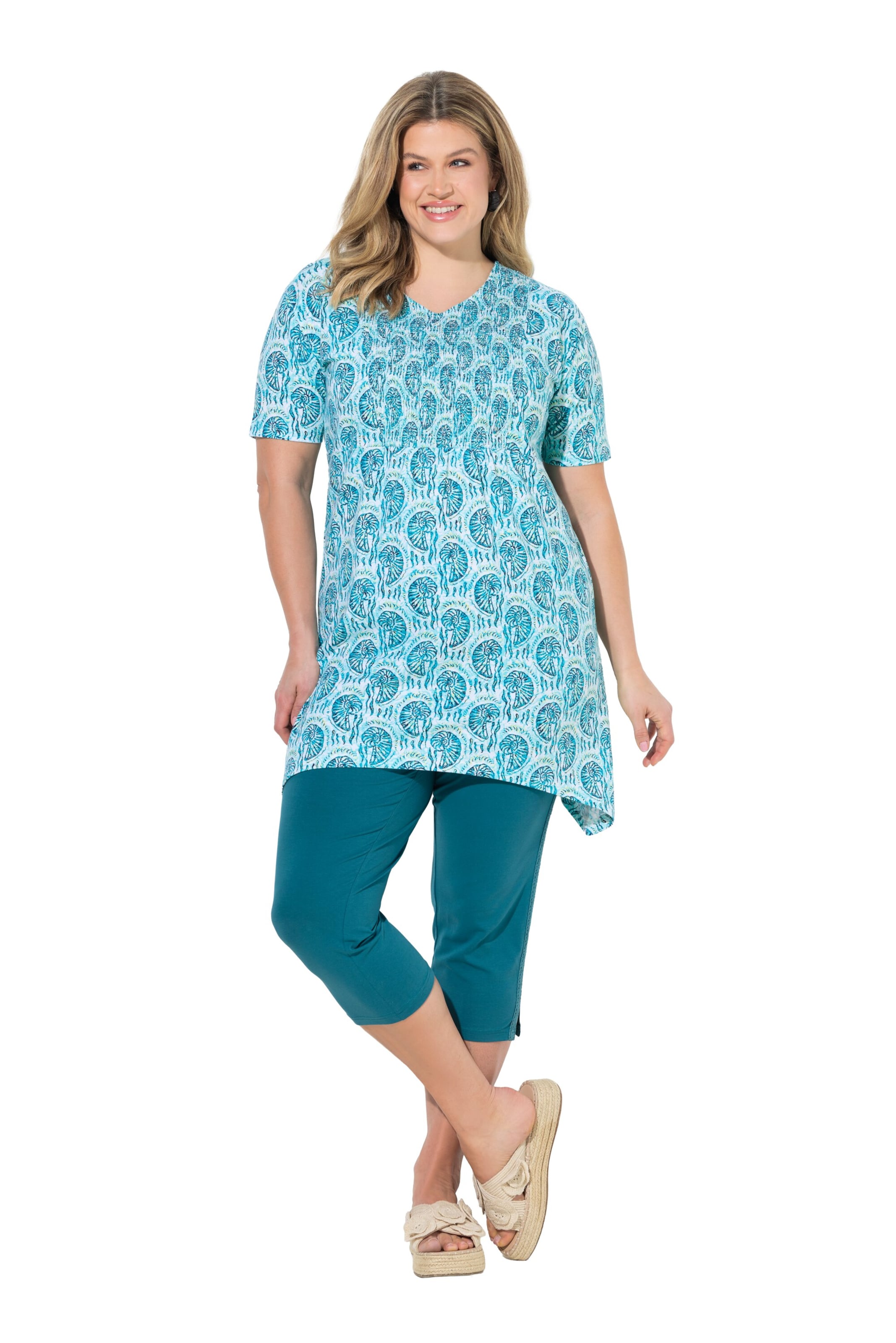 Ulla Popken Longshirt in Blau: Vorderseite