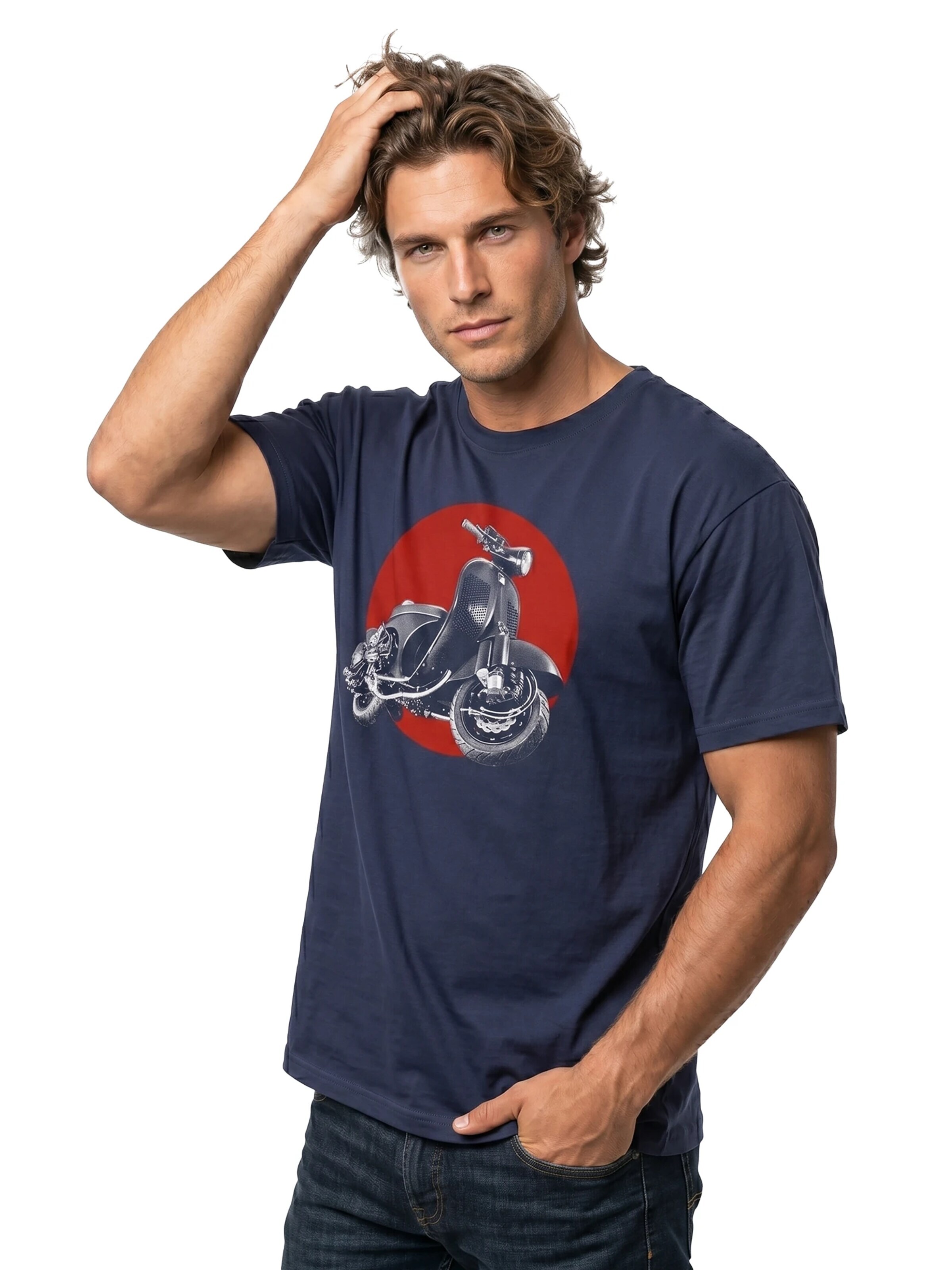 MAKAYA Shirt 'Race Scooter' in Blue