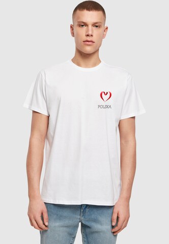 Merchcode Shirt 'Football - Poland' in Wit: voorkant