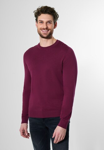 Street One MEN Sweater 'Mouliné' in Red: front