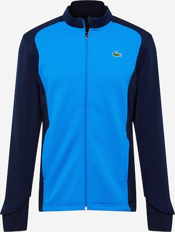 Lacoste Sport Athletic Zip-Up Hoodie in Blue: front