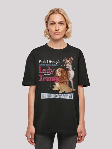 F4NT4STIC Oversized shirt 'Disney Lady And The Tramp' in Zwart: voorkant