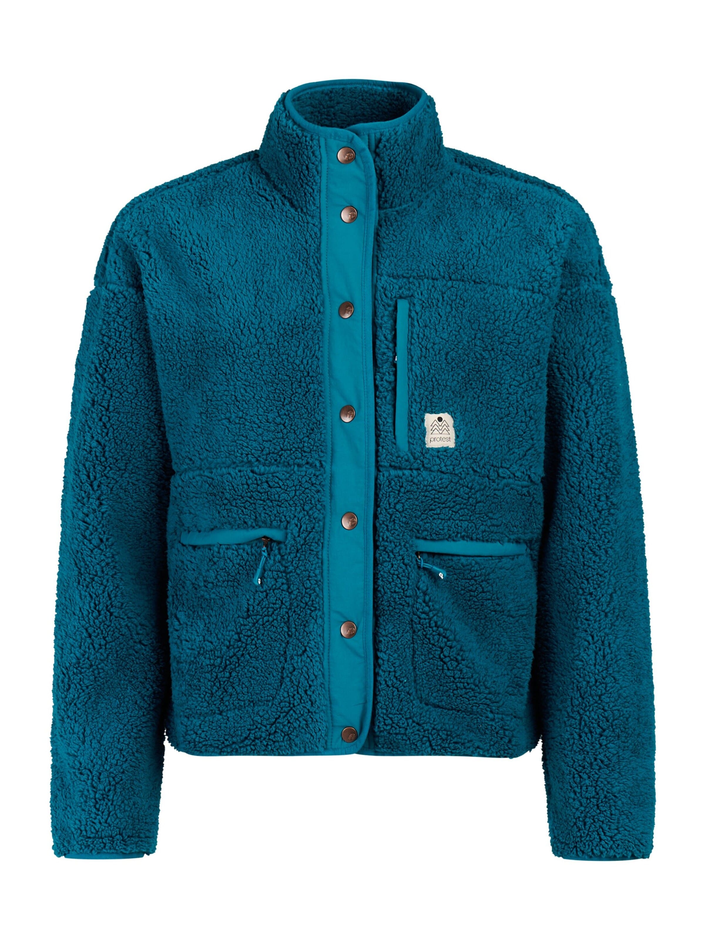 PROTEST Fleece jas 'PRTLUX' in Blauw: voorkant