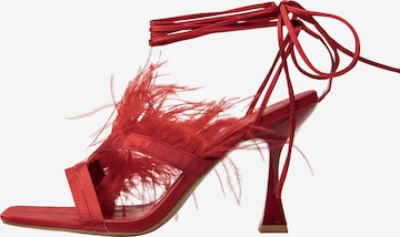 Sandalo di faina in rosso: frontale