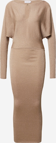 Calvin Klein Knitted dress in Brown: front